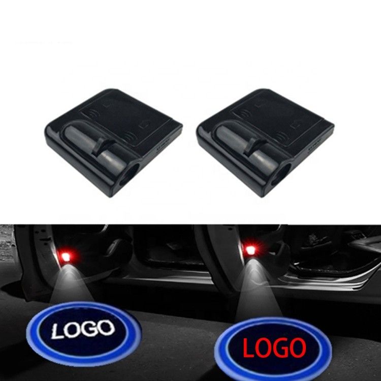 Logo 2adet 2.3cm Kapı Projektör Işıkları, 4.5v Kablosuz Led Araba Kapı Projektörleri